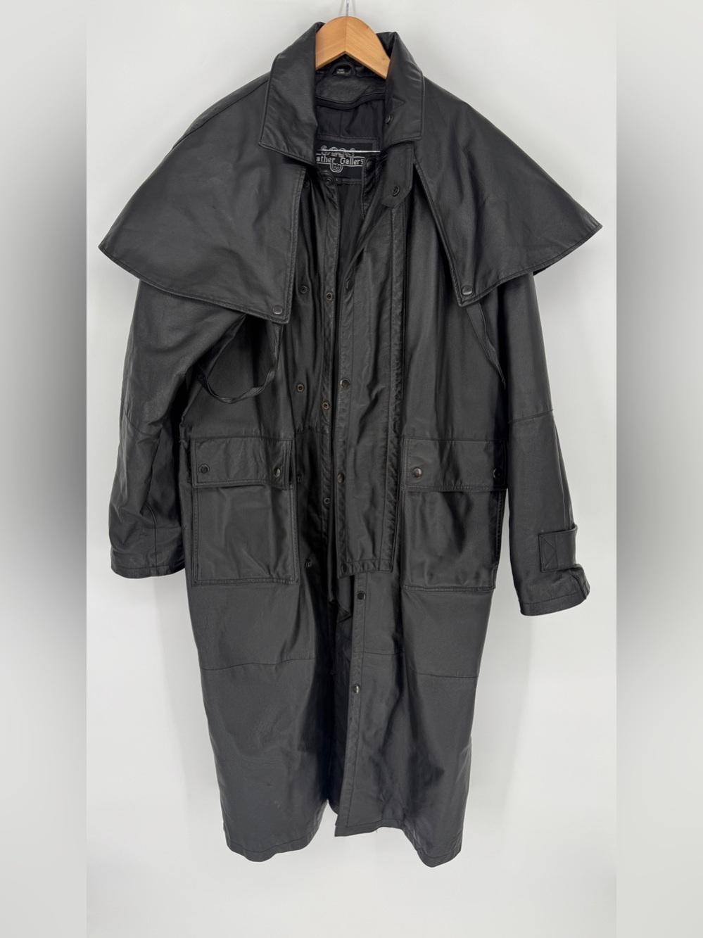 Vintage Leather Gallery Cape Style Coat Size L